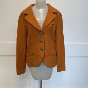 Geiger Austria Boiled Wool Jacket Orange Loden Alpine Heritage EU 40 US 8/10